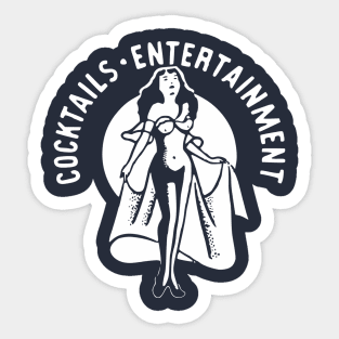 Vintage Cocktail Lounge Pin Up Girl Sticker